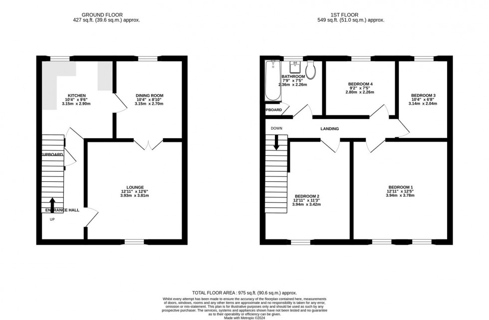 Floorplan for Bourne Road, Moredon, Swindon