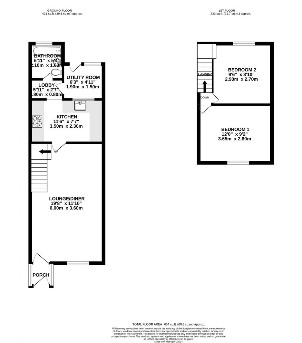 Floorplan for Carisbrook Terrace, Chiseldon, Swindon